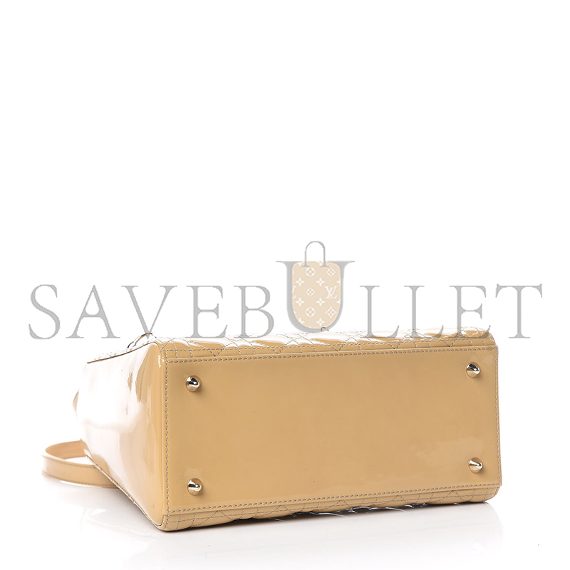 D*or patent cannage medium lady D*or beige (23*20*12.1cm)